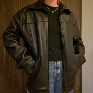 faux-leather jacket